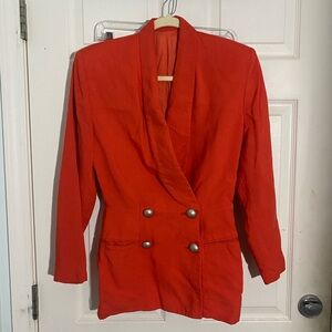 Vintage double breasted orange blazer